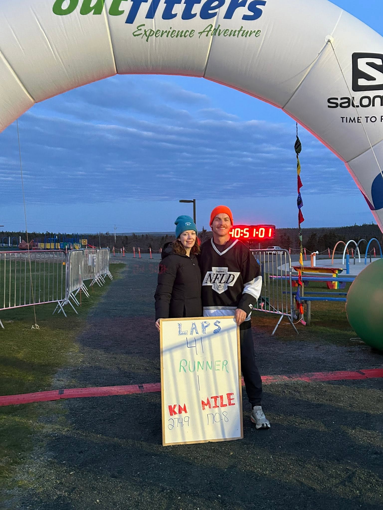 The last runner and crew member after 41 laps