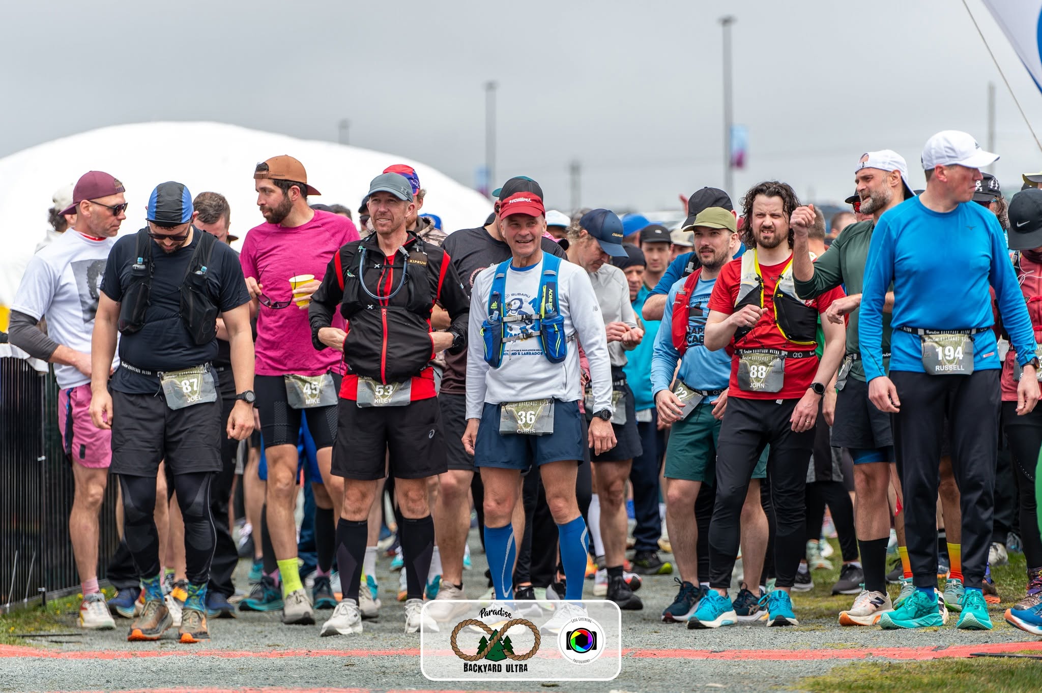 Runners gathered in the starting corral