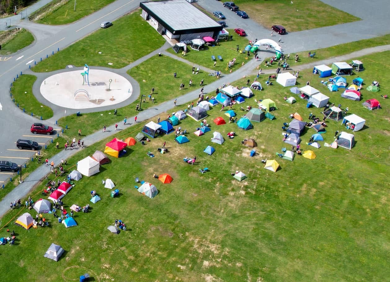 Aerial view of the Paradise Backyard Ultra athlete area